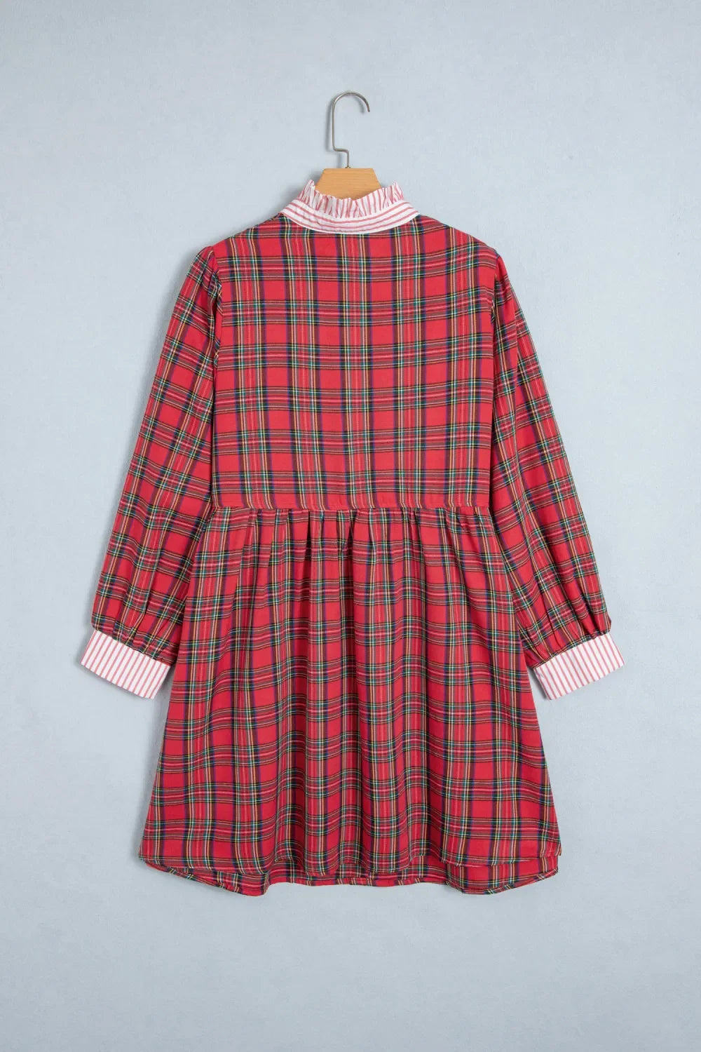 Plaid Striped Shift Plus Dress