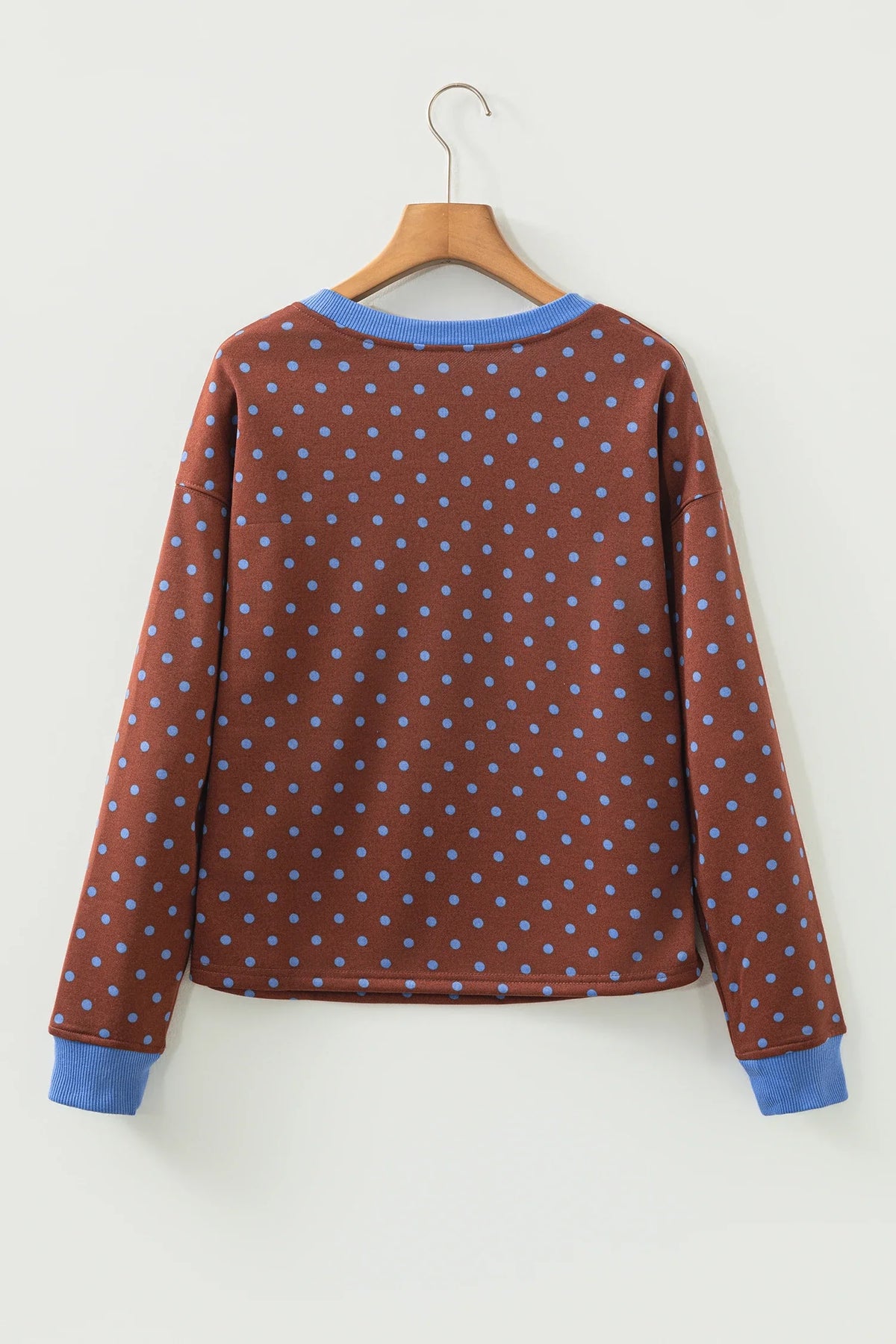 Brown Polka Dot Long Sleeve Shirt