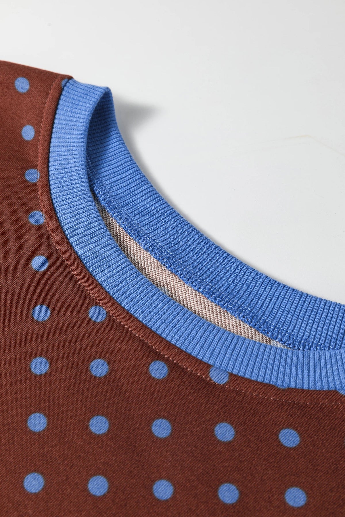 Brown Polka Dot Long Sleeve Shirt