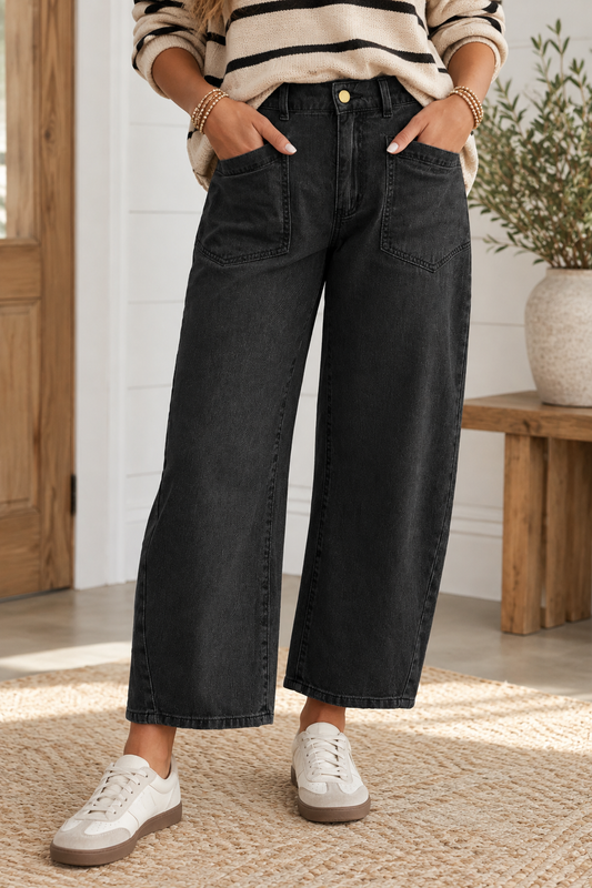 Black Barrel Jeans