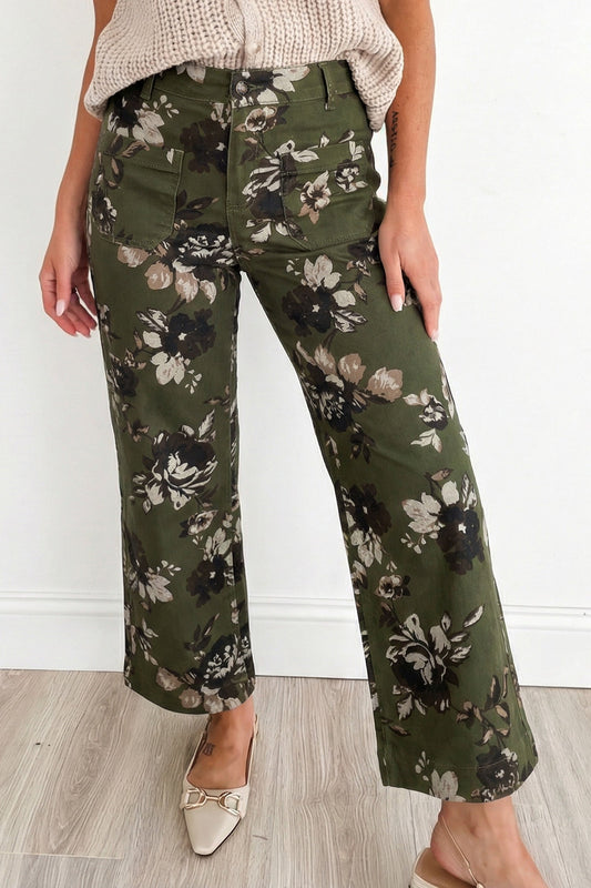 Green Vintage Floral Pant RTS