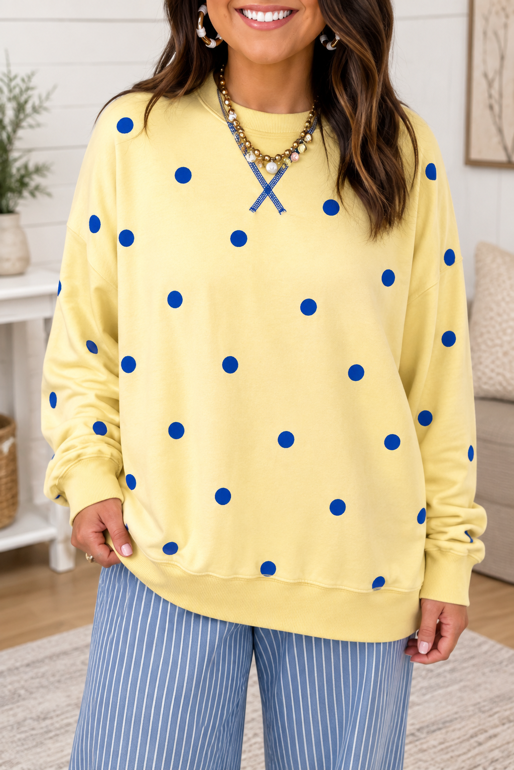 Yellow Polka Dot Plus Top